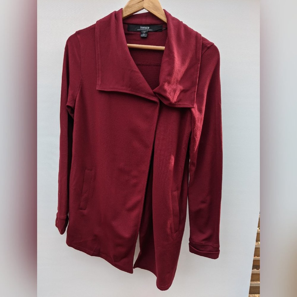Kensie Red Jersey Knit Swing Jacket size Small